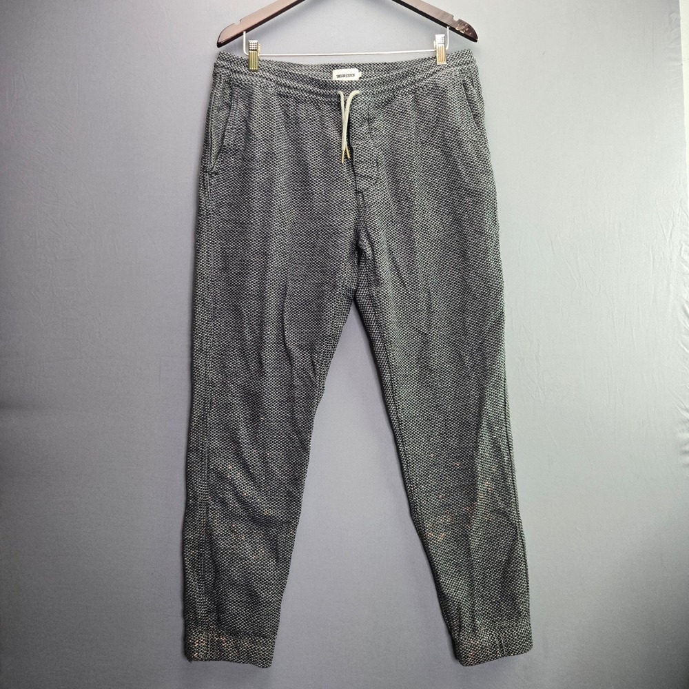 Taylor Stitch Apres Pants XL Charcoal Sesame Textured Waffle Jogger Drawstring
